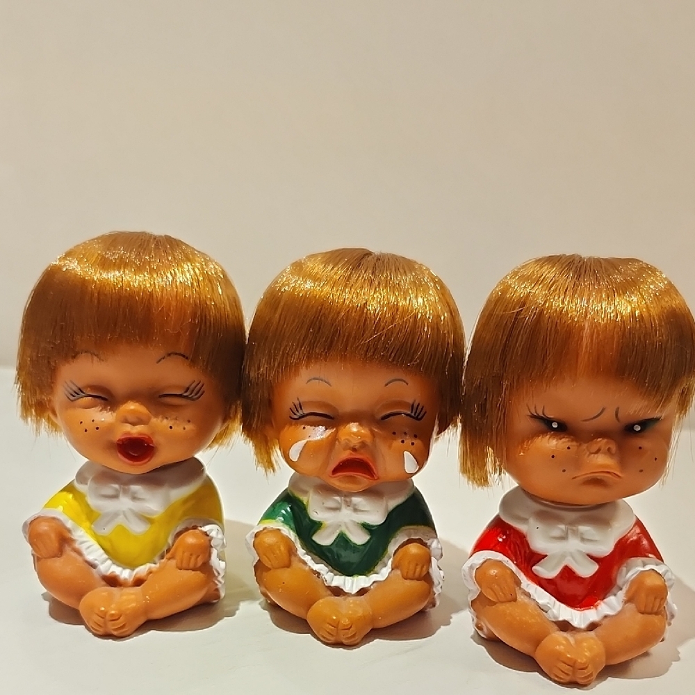 Ugly Doll. Yellow, Green, and Red 3pcs Set Funny Face Korean Comic Toy